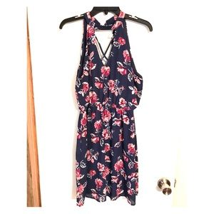 Navy floral dress. Francesca’s.